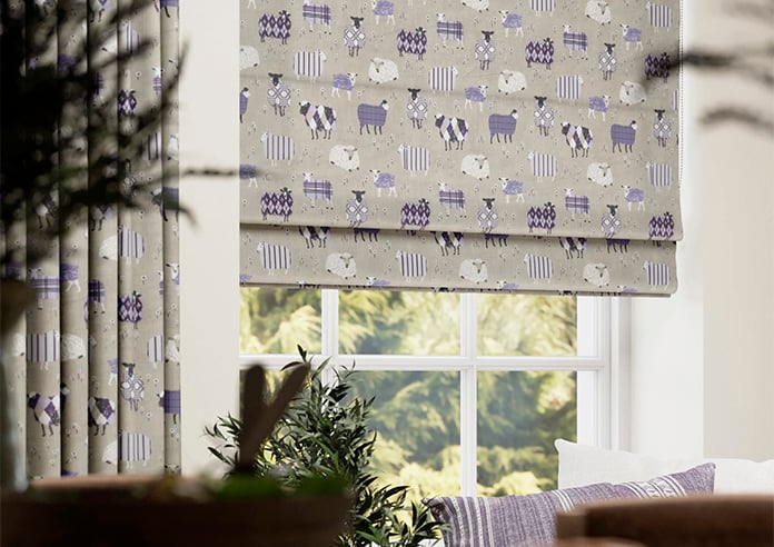 Baa Baa, Lavender - Roman Blind - Image 5